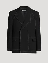 Wool-Blend Double-Breasted Jacket