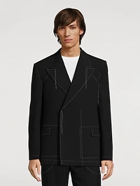 Wool-Blend Double-Breasted Jacket