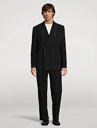 Wool-Blend Double-Breasted Jacket