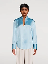 Long Sleeve Split-Neck Top
