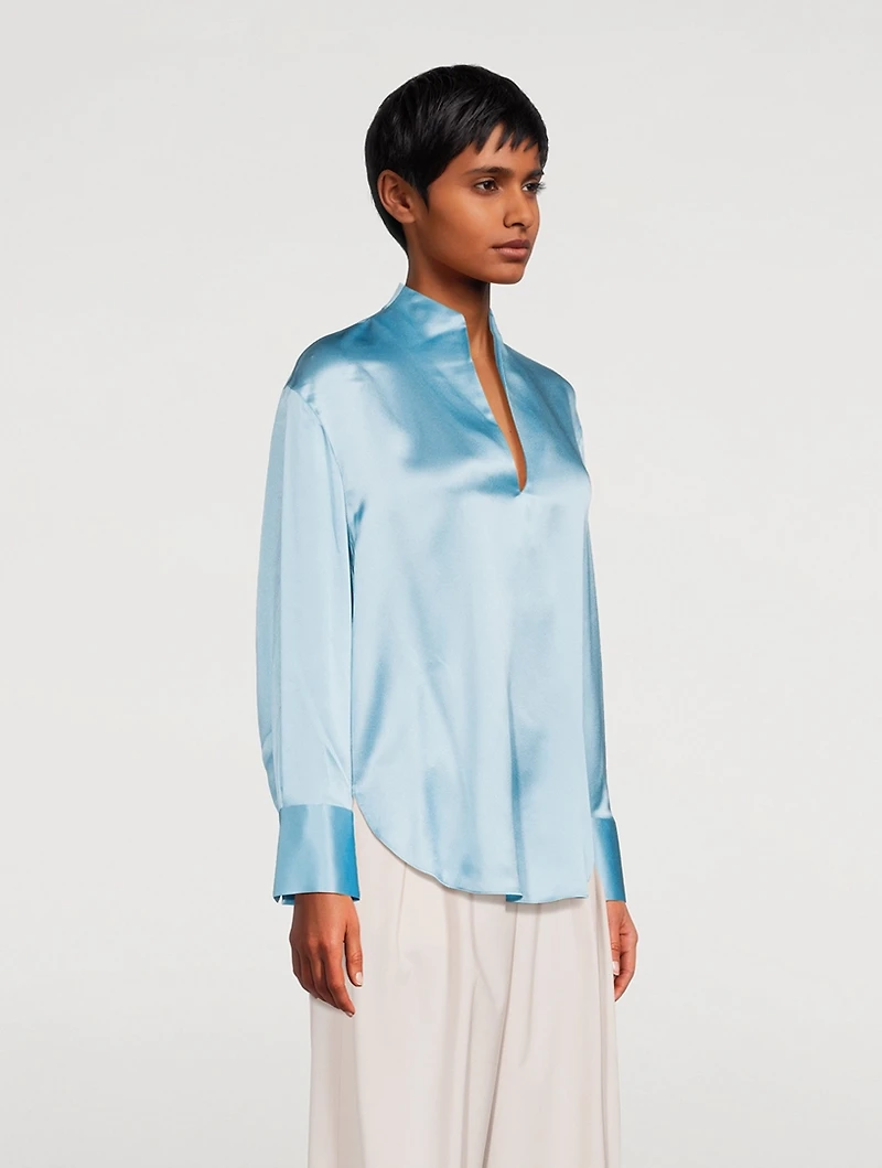 Long Sleeve Split-Neck Top