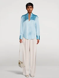 Long Sleeve Split-Neck Top