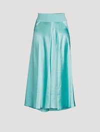Rib-Trim Raw-Edge Skirt