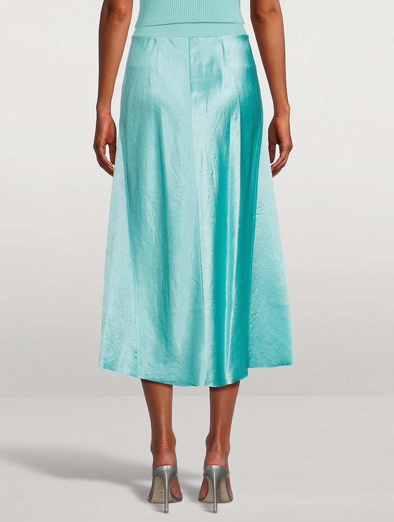 Rib-Trim Raw-Edge Skirt