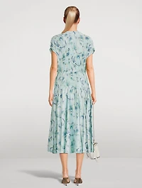 Flora Crushed Cap Sleeve V-Neck Dress