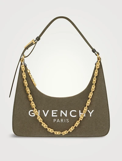 Small Moon Cut Out Canvas Shoulder Bag