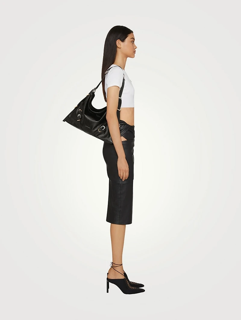 Medium Voyou Leather Shoulder Bag