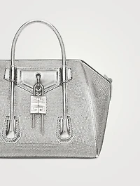 Mini Antigona Lock Metallic Leather Bag
