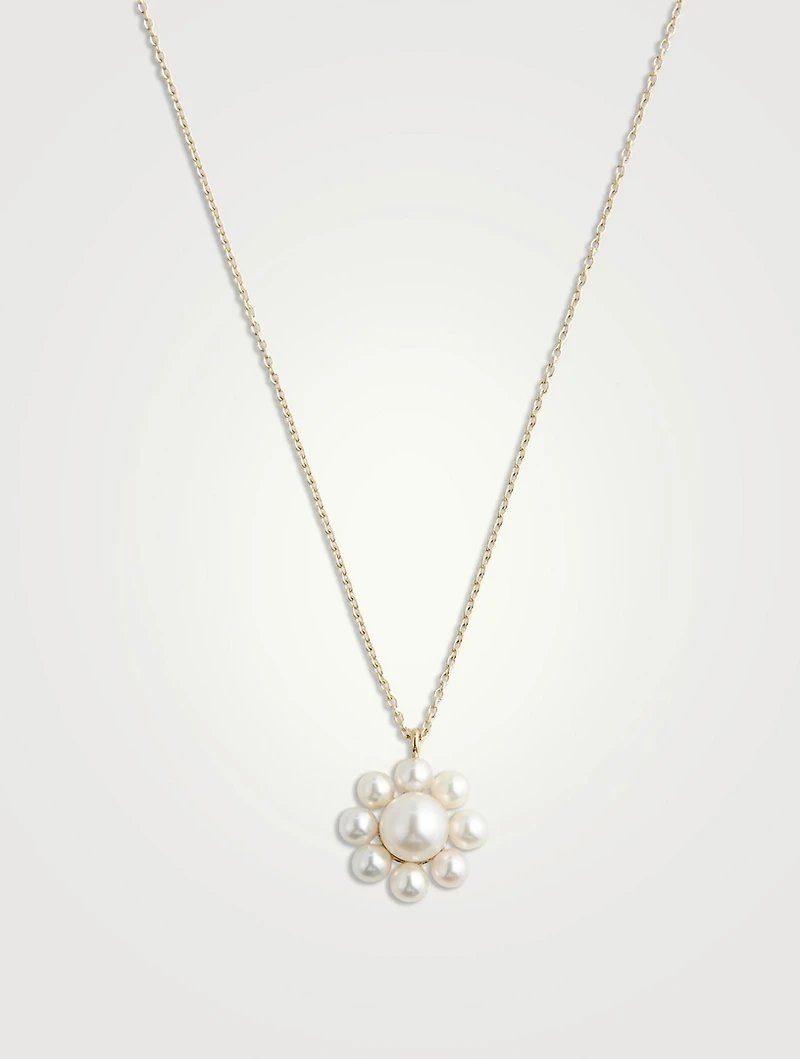 Margherita Simple 14K Gold Necklace With Pearls