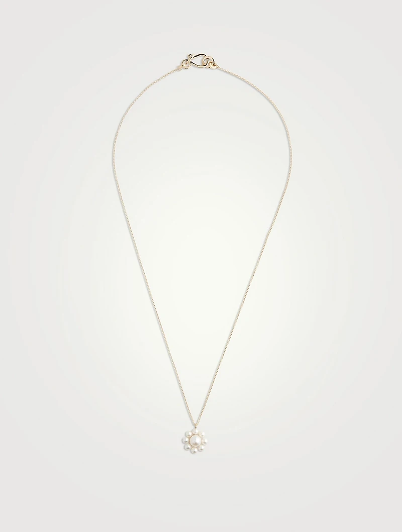 Margherita Simple 14K Gold Necklace With Pearls