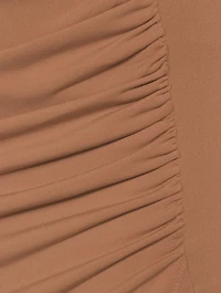 Ruched Jersey Midi Skirt