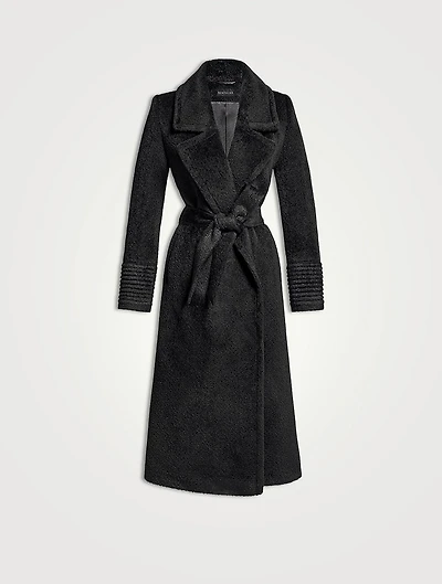 Bouclé Alpaca Wrap Coat