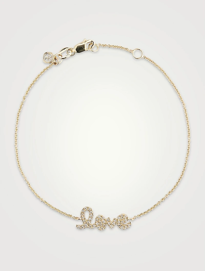Mini 14K Gold Love Bracelet With Diamonds