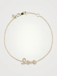 Mini 14K Gold Love Bracelet With Diamonds