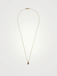 Small 14K Gold Rainbow Hamsa Pendant Necklace