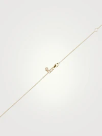 Tiny 14K Gold Butterfly Charm Pendant Necklace With Diamonds