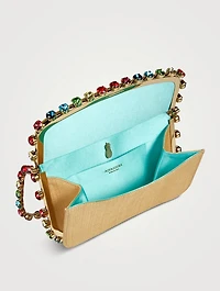 Mini Galactic Crystal Raffia Shoulder Bag