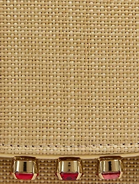 Mini Galactic Crystal Raffia Shoulder Bag