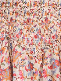 Anka Cotton Mini Dress Floral Print