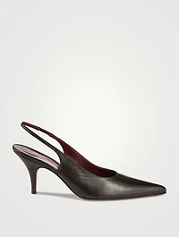 Sling Point Leather Pumps