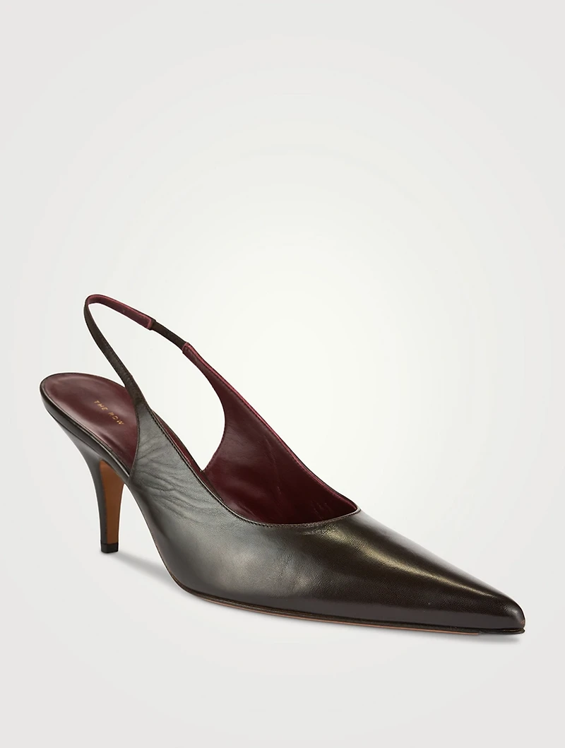 Sling Point Leather Pumps