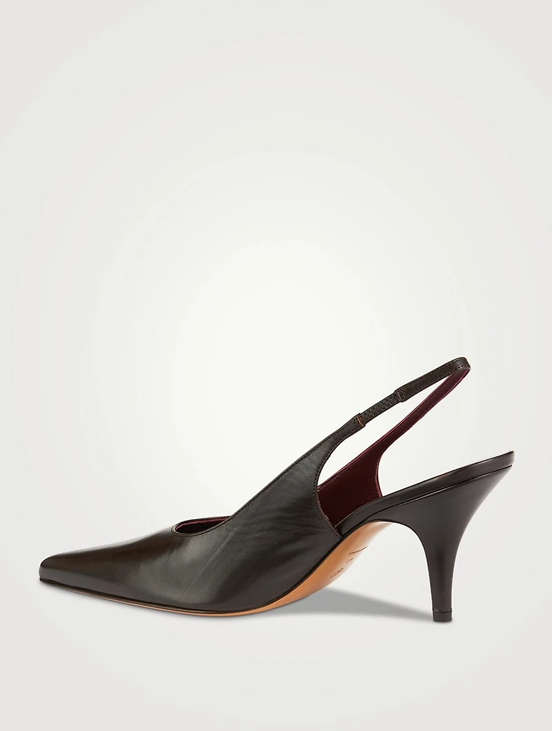 Sling Point Leather Pumps