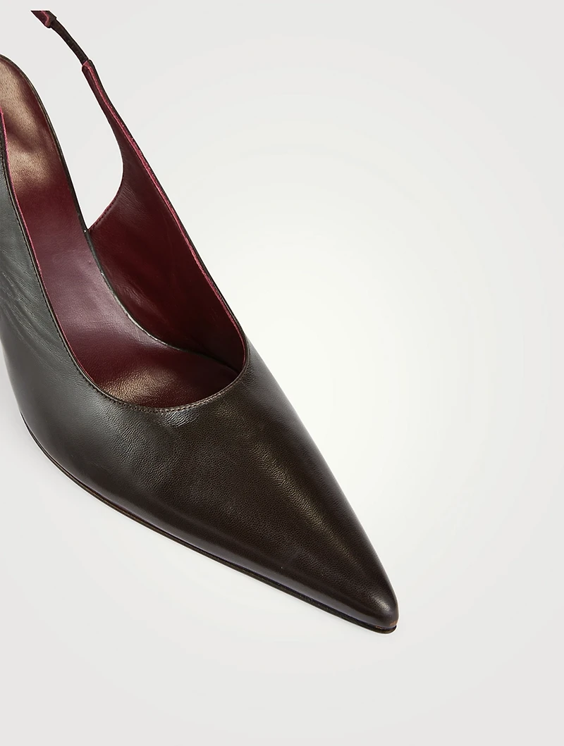 Sling Point Leather Pumps