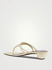 Graphic Leather Thong Sandals
