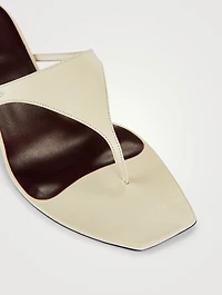 Graphic Leather Thong Sandals