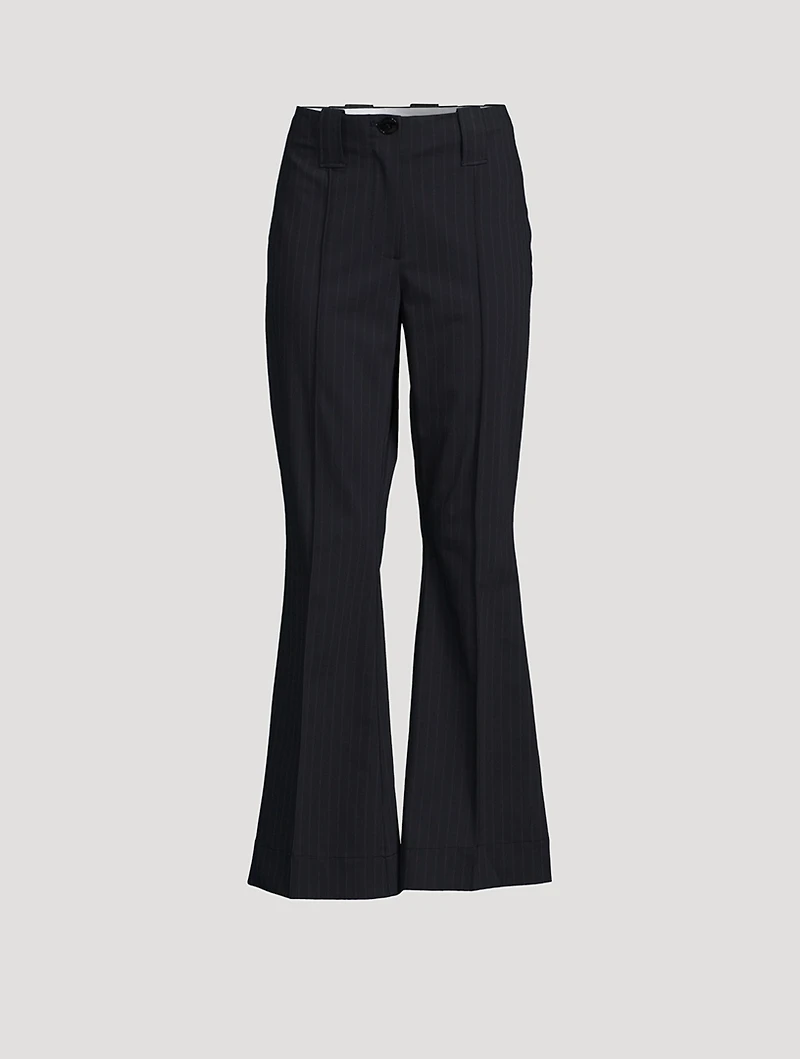 Bootcut Trousers Pinstripe Print