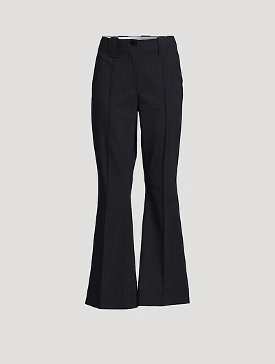 Bootcut Trousers Pinstripe Print