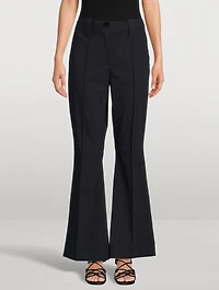 Bootcut Trousers Pinstripe Print