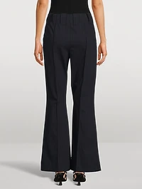 Bootcut Trousers Pinstripe Print