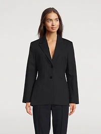 Single-Breasted Blazer Pinstripe Print
