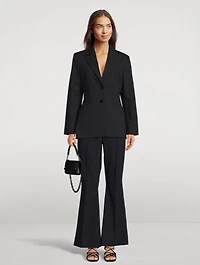 Single-Breasted Blazer Pinstripe Print