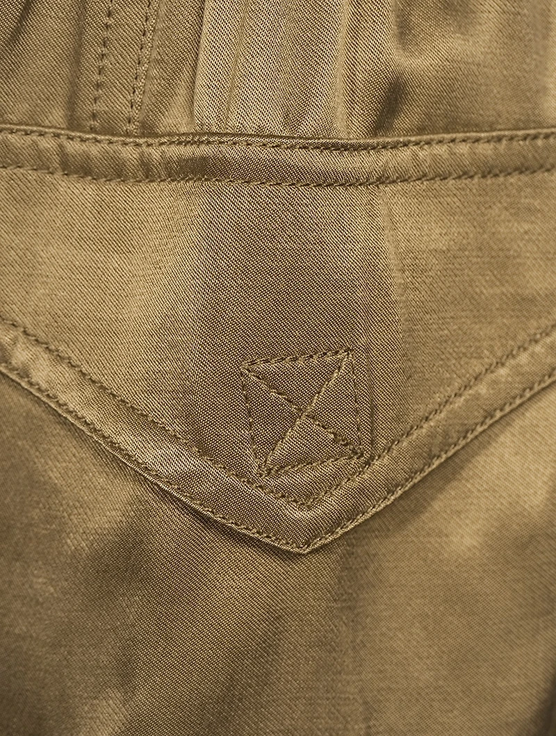 Washed Satin Cargo Pants