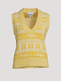 Logo Jacquard Sweater Vest