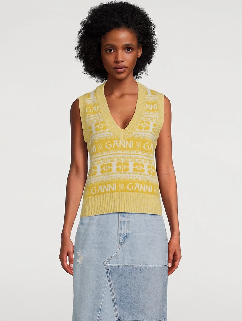 Logo Jacquard Sweater Vest