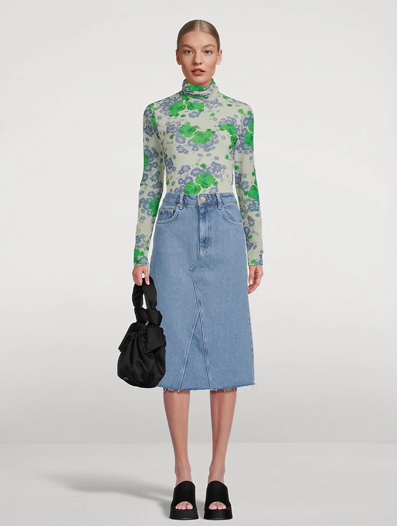 Turtleneck Top Floral Print