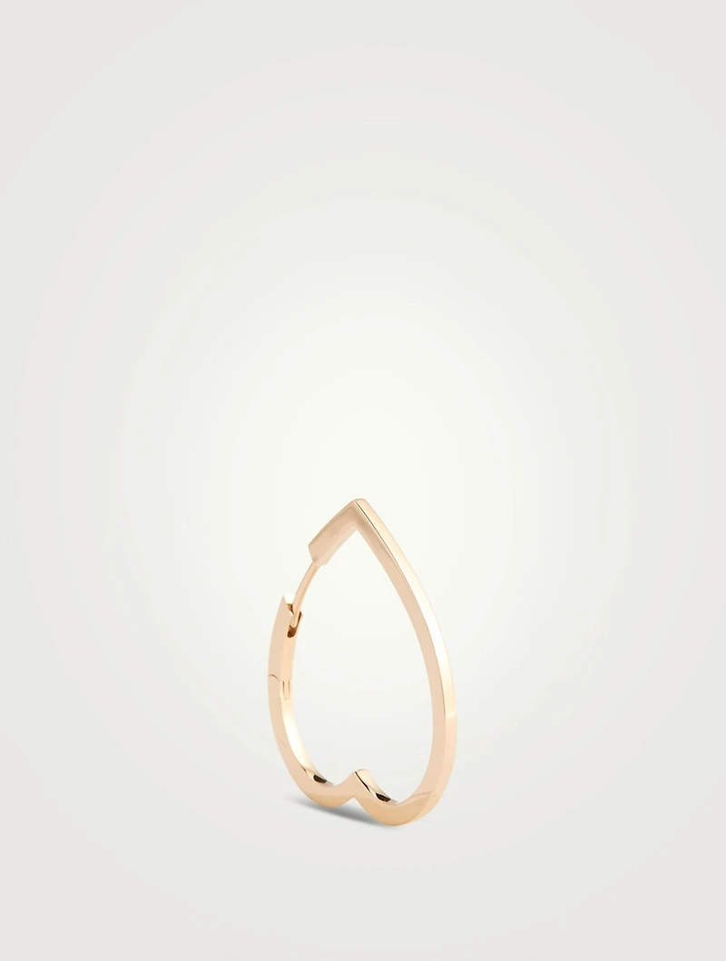 Large Antifer Heart 18K Rose Gold Hoop Earring