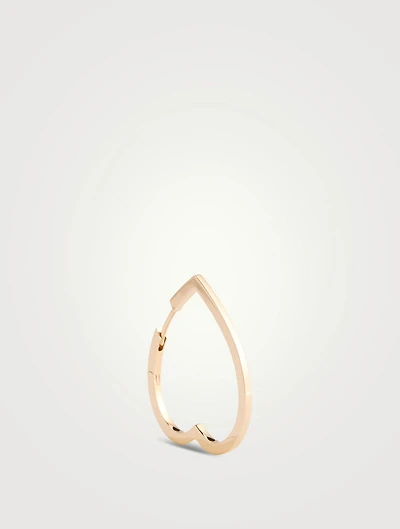 Large Antifer Heart 18K Rose Gold Hoop Earring