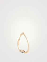 Large Antifer Heart 18K Rose Gold Hoop Earring