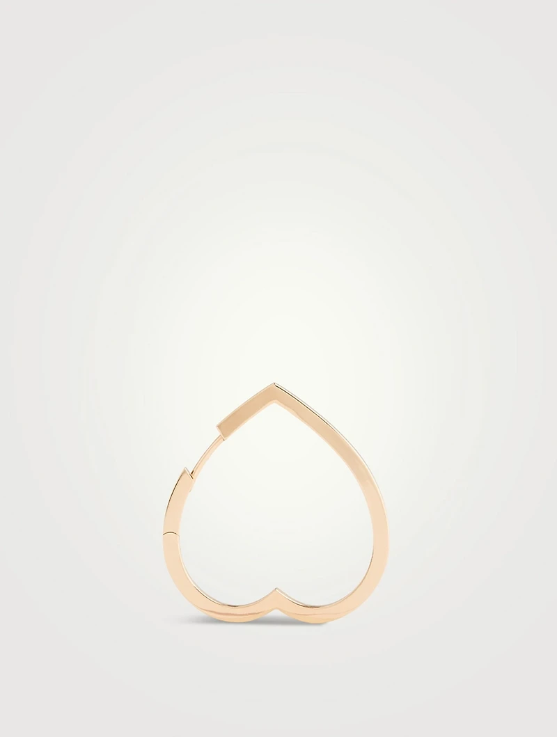 Large Antifer Heart 18K Rose Gold Hoop Earring