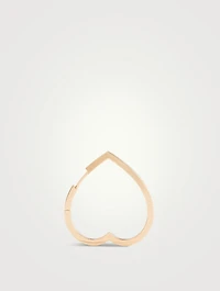 Large Antifer Heart 18K Rose Gold Hoop Earring