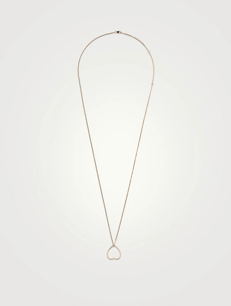 Antifer Heart 18K Rose Gold Long Pendant Necklace