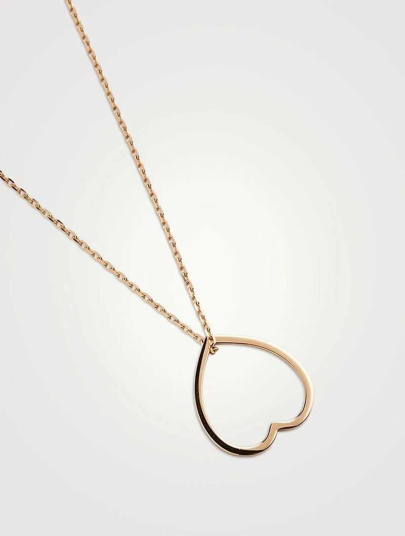 Antifer Heart 18K Rose Gold Long Pendant Necklace