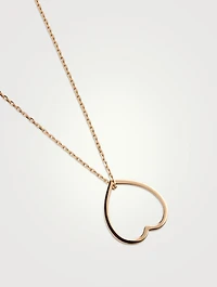 Antifer Heart 18K Rose Gold Long Pendant Necklace