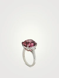 Platinum Pink Tourmaline Ring With Diamonds