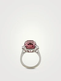 Platinum Pink Tourmaline Ring With Diamonds