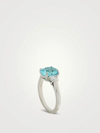 Platinum Paraiba Tourmaline Ring With Diamonds